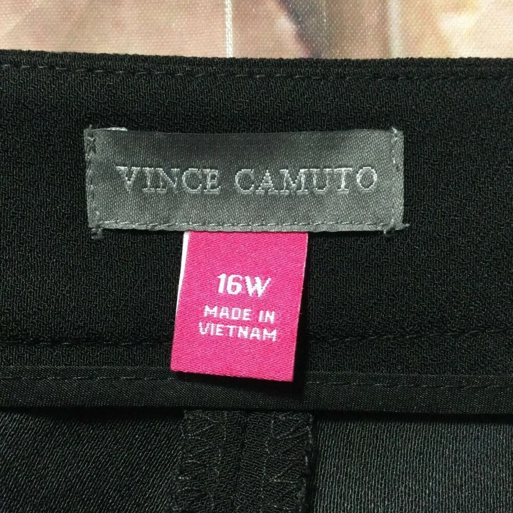 Vince Camuto Womens Pants size 16W new nwt $99 Black Wide Leg Zip Pocket Dress - Picture 7 of 11